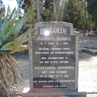 GOEDE Johannes Jacobus, de 1904-1990 &amp; Wilhelmina Hendrina VAN SCHOOR 1904-1991