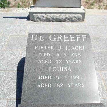 GREEFF Pieter J., de -1975 &amp; Louisa - 1995
