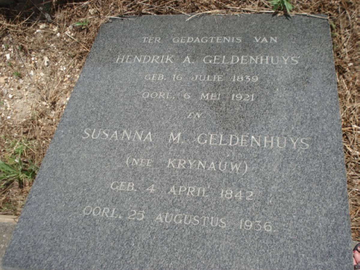 GELDENHUYS Hendrik A. 1839-1921 &amp; Susanna M. KRYNAUW 1842-1936