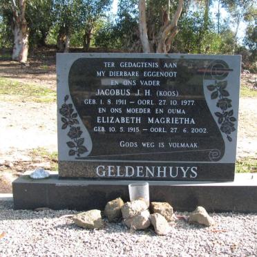 GELDENHUYS Jacobus J.H. 1911-1977 Elizabeth Magrietha 1915-2002