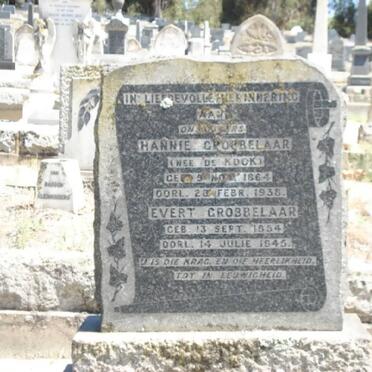 GROBBELAAR  Evert 1854-1945 &amp; Hannie DE KOCK 1864-1938