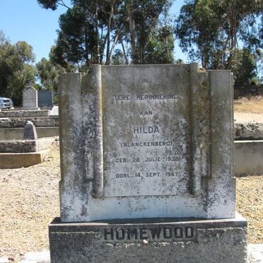 HOMEWOOD Hilda nee BLANCKENBERG 1928-1967