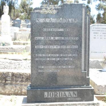 JORDAAN N.J.A.1872-1945