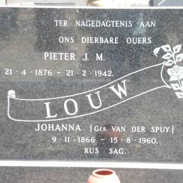 LOUW Pieter J.M. 1876-1942 &amp; Johanna VAN DER SPUY 1866-1960