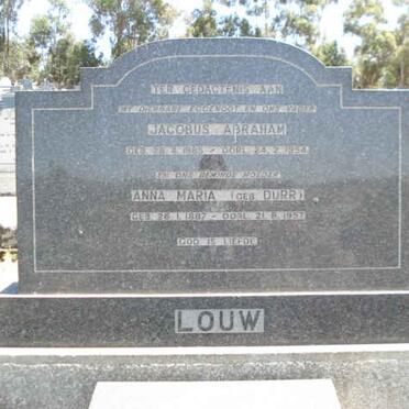 LOUW Jacobus Abraham 1885-1954 &amp; Anna Maria DURR 1887-1957