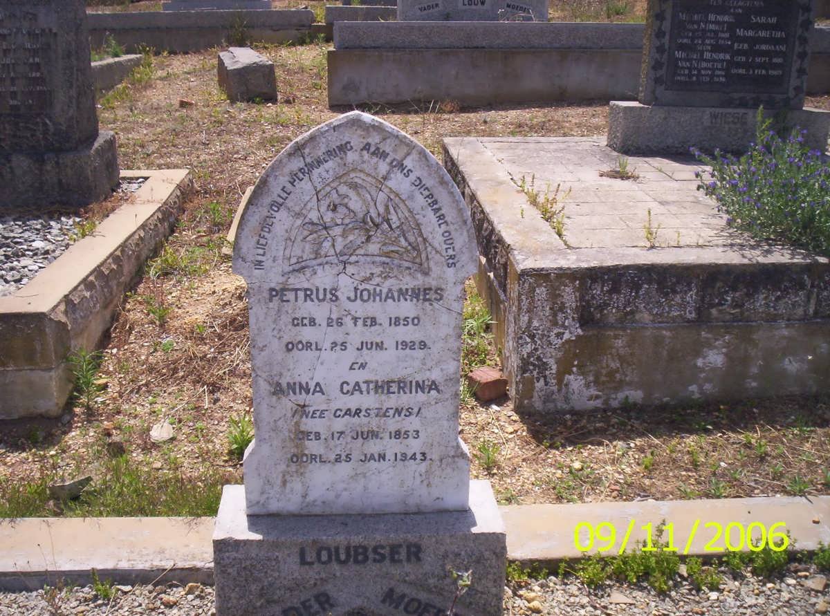 LOUBSER Petrus Johannes 1850-1929 &amp; Anna Catherina CARSTENS 1853-1943