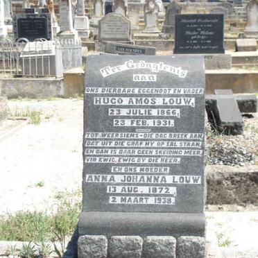 LOUW Hugo Amos 1866-1931 &amp; Anna Johanna 1872-1938