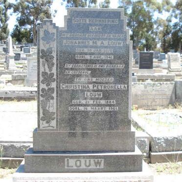 LOUW Johannes M.A. 1870-1941 &amp; Christina Petronella 1884-1961