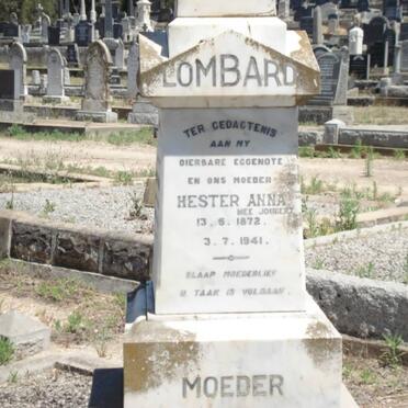 LOMBARD Hester Anna nee JOUBERT 1872-1941