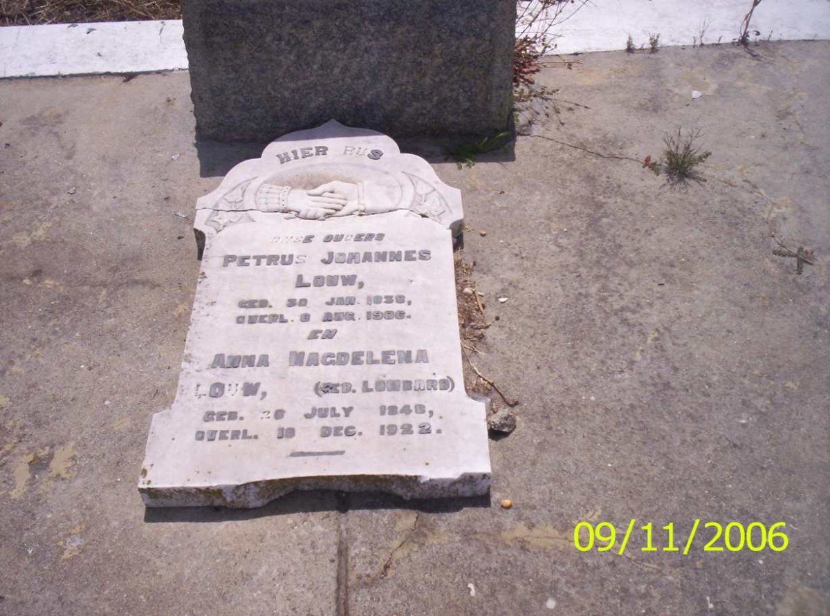 LOUW Petrus Johannes 1838-1906 &amp;  Anna Magdelena LOMBARD 1848-1922