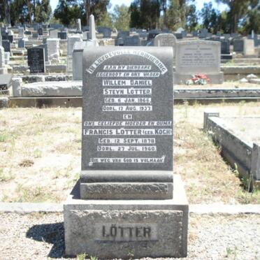 LOTTER Willem Daniel Steyn 1866-1937 &amp; Francis KOCH 1878-1960
