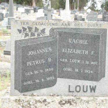 LOUW Johannes Petrus H. 1850-1922 &amp; Rachel Elizabeth F. LOUW 1857-1934