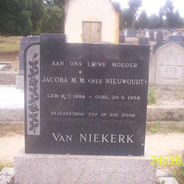 NIEKERK Jacoba M.M., van neé NIEWOUDT 1884-1958