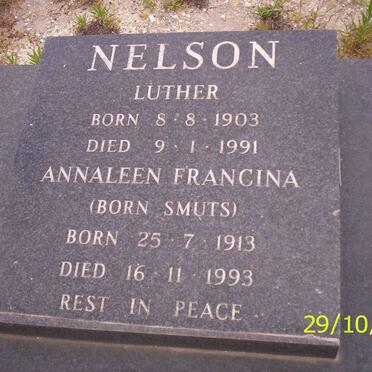 NELSON Luther 1903-1991&amp; Annaleen Francina SMUTS 1913-1993