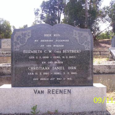 REENEN Christiaan Daniel Dirk, van 1895-1962 &amp; Elizabeth C.W. BESTBIER 1898-1960