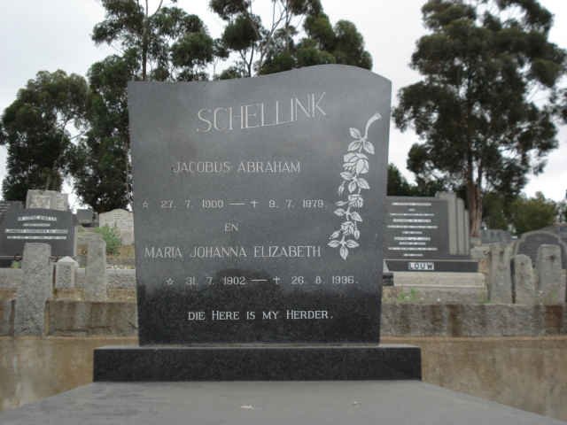 SCHELLINK Jacobus Abraham 1900-1978 &amp; Maria Johanna Elizabeth 1902-19?6