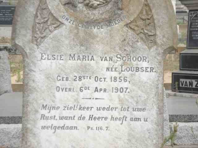 SCHOOR Elsie Maria, van nee LOUBSER 1856-1907