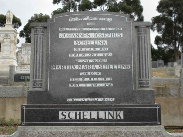 SCHELLINK Johannes Josephus 1867-1946 &amp; Martha Maria LOUW 1877-1958