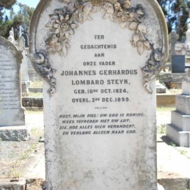 STEYN Johannes Gerhardus Lombard 1824-1899