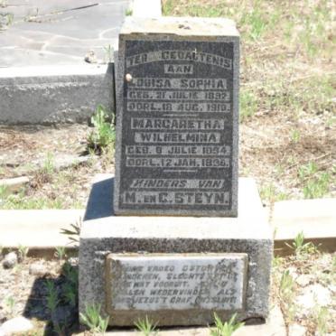 STEYN Louisa Sophia 1892-1910 &amp; Margaretha Wilhelmina 1894-1896