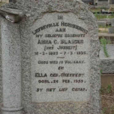 SLABBER Anna C. nee JOUBERT 1885-1935 :: SLABBER Ella nee O'KENNEDY -1953