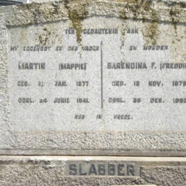 SLABBER Martin 1877-1941 &amp; Barendina F. 1879-1962