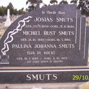 SMUTS Josias 1859-1946 :: SMUTS Michiel Rust 1889-1960 &amp; Paulina Johanna DE KOCK 1893-1977