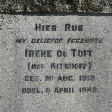 TOIT Irene, du nee KITSHOFF 1913-1942