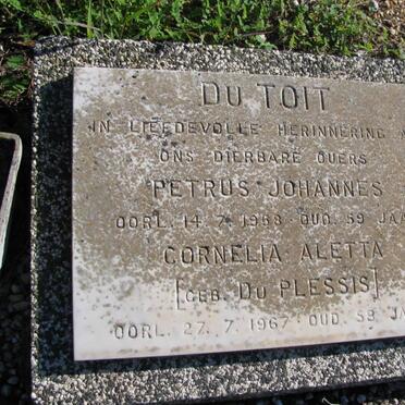 TOIT Petrus Johannes, du -1958 &amp; Cornellia Aletta DU PLESSIS -1967