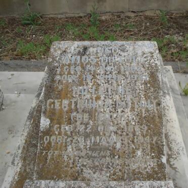 TOIT Hugo Amos, du 1862-1937 &amp; Hilletje Gertruida DE KOCK 1869-1947