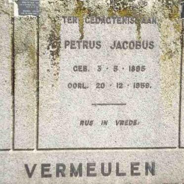 VERMEULEN Petrus Jacobus 1895-1959