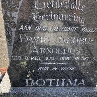 BOTHMA David Jacobus Arnoldus 1878-1961