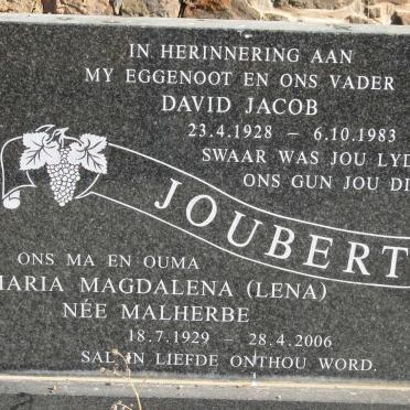 JOUBERT David Jacob 1928-1983 &amp; Maria Magdalena MALHERBE 1929-2006