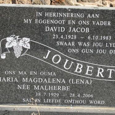 JOUBERT David Jacob 1928-1983 &amp; Maria Magdalena MALHERBE 1929-2006