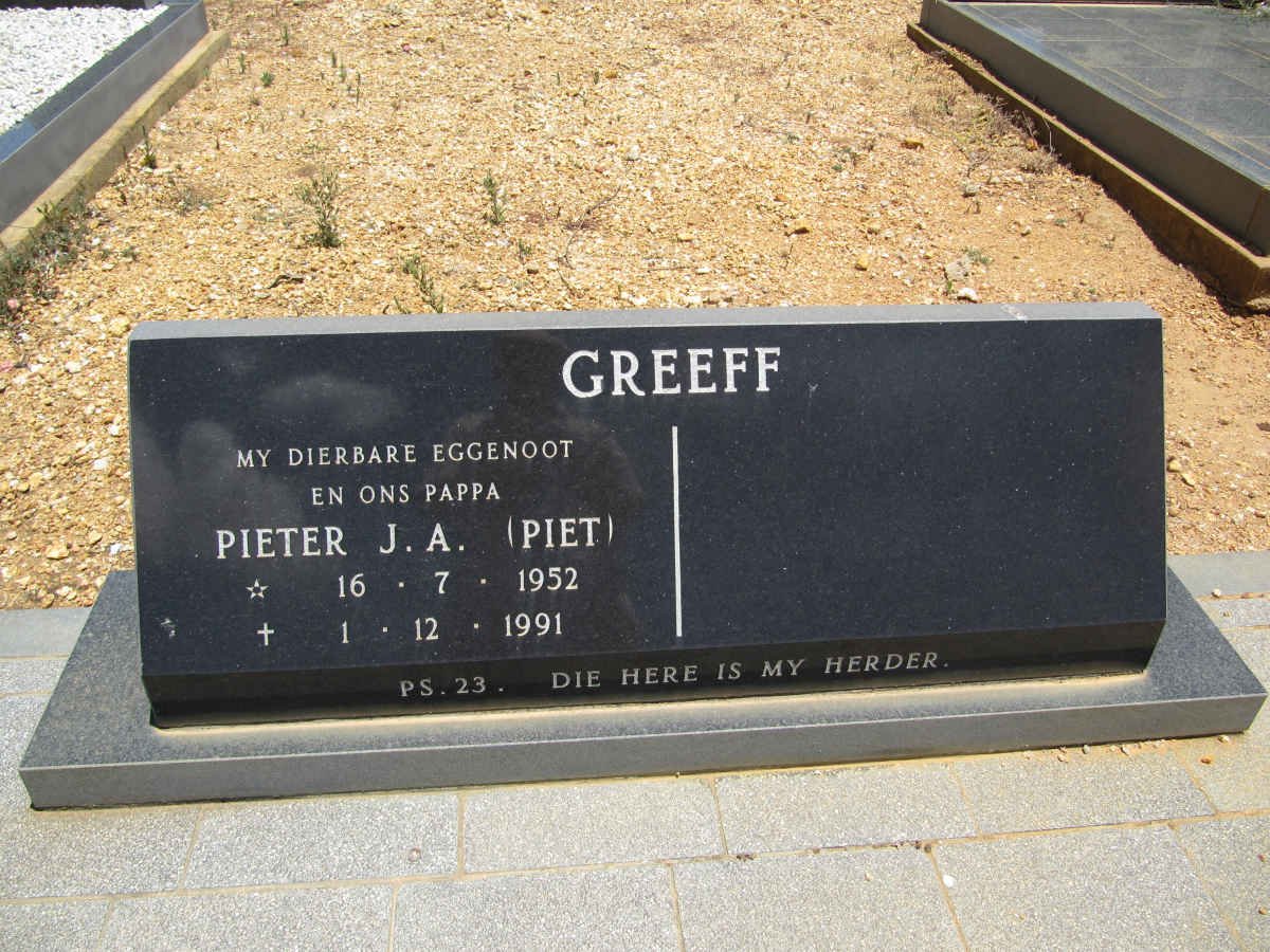 GREEFF Pieter J.A. 1952-1991