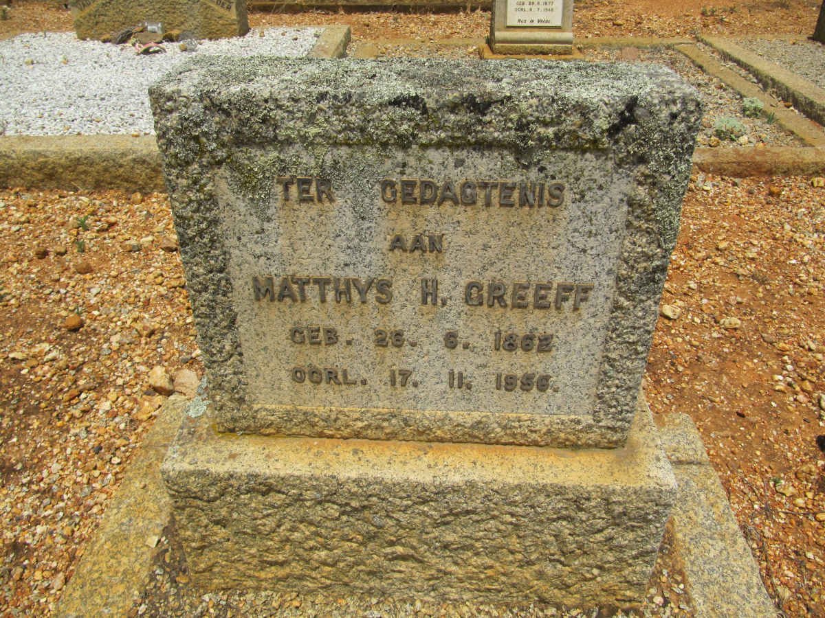 GREEFF Matthys H. 1862-1956