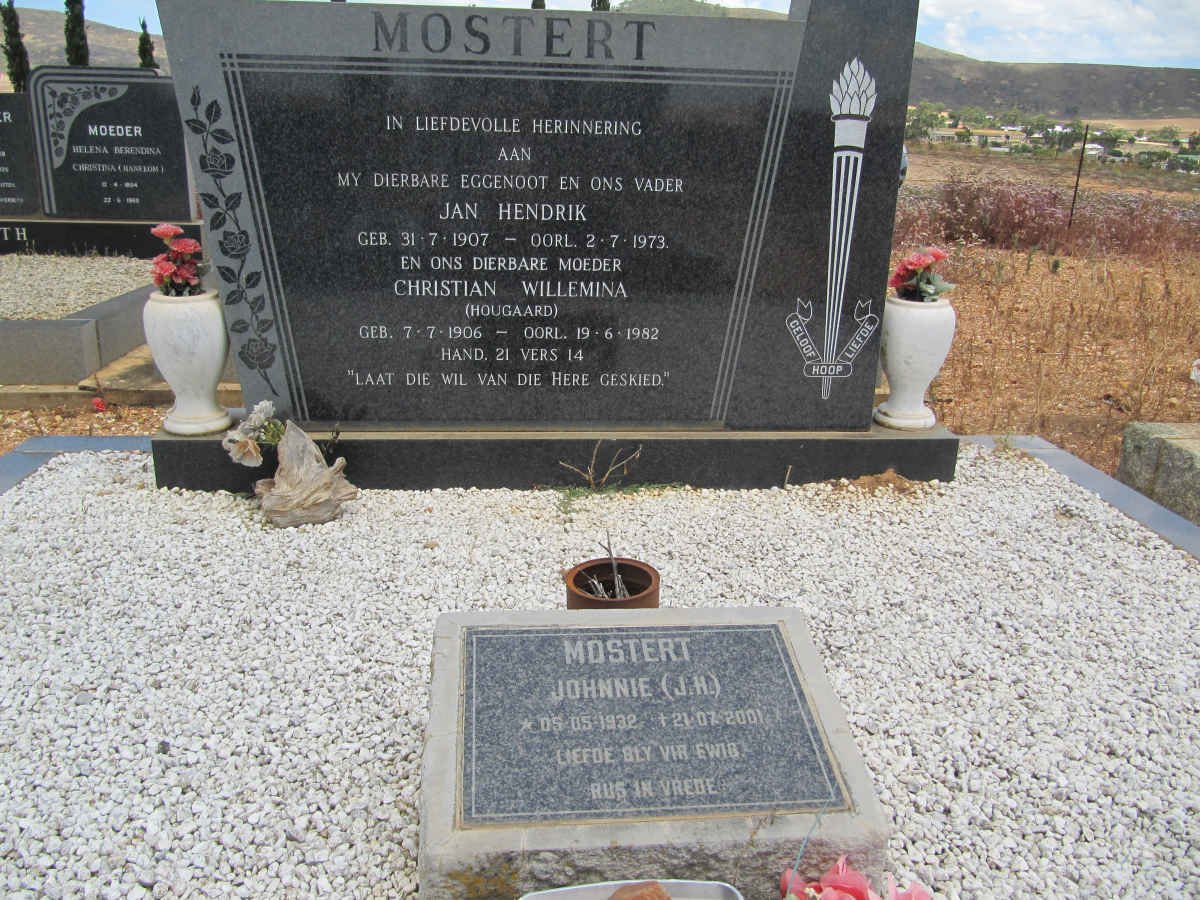 MOSTERT Jan Hendrik 1907-1973 &amp; Christian Willemina HOUGAARD 1906-1982 :: MOSTERT J.H. 1932-2001