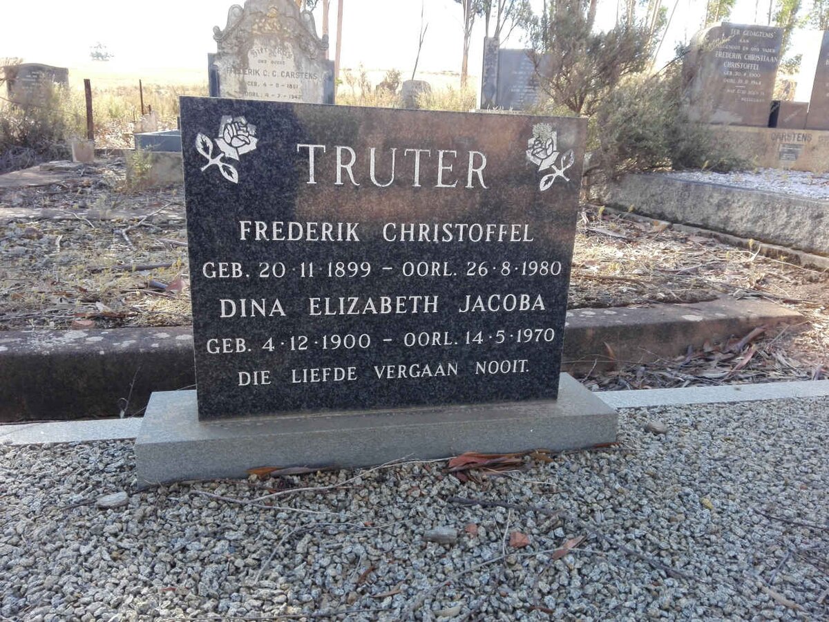 TRUTER Frederik Christoffel 1899-1980 & Dina Elizabeth Jacoba 1900-1970