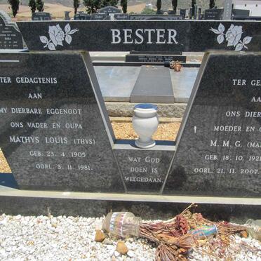BESTER Mathys Louis 1905-1981 &amp; M.M.G. 1921-2007