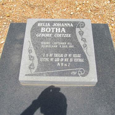 BOTHA Belia Johanna nee COETZEE 1921-2001