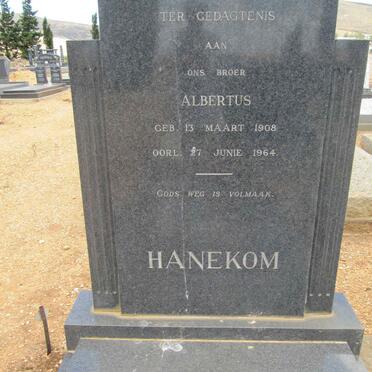 HANEKOM Albertus 1908-1964