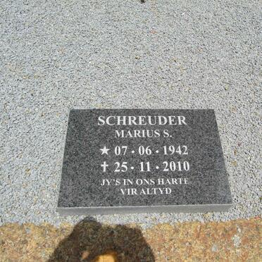 SCHREUDER Dirk Jacobus 1903-1966 &amp; Maria Sebastina 1899-1993 :: SCHREUDER Marius S. 1942-2010