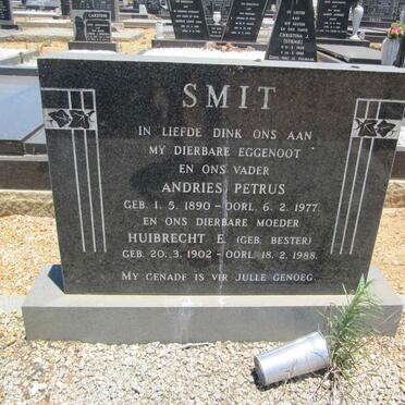 SMIT Andries Petrus 1890-1977 &amp; Huibrecht E. BESTER 1902-1988