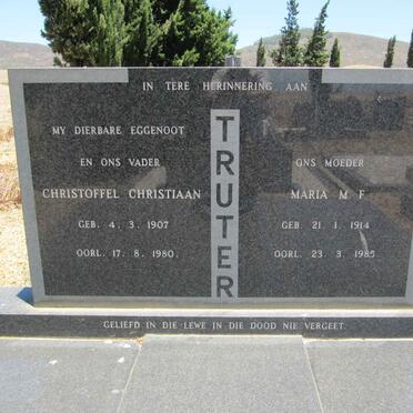 TRUTER Christoffel Christiaan 1907-1980 &amp; Maria M.F. 1914-1985