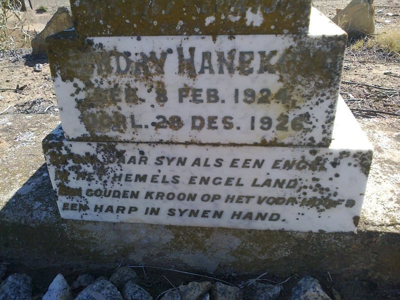 HANEKOM Hendry 1924-1926