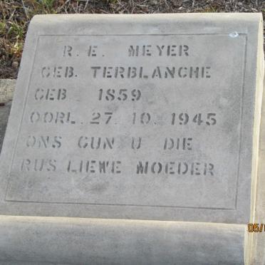 MEYER R.E. nee TERBLANCHE 1859-1945