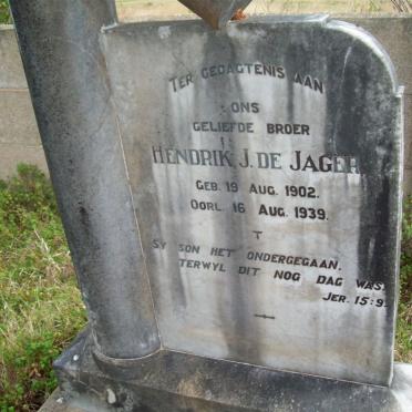 JAGER Hendrik J., de 1902-1939