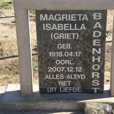 BADENHORST Magrieta Isabella 1918-2007