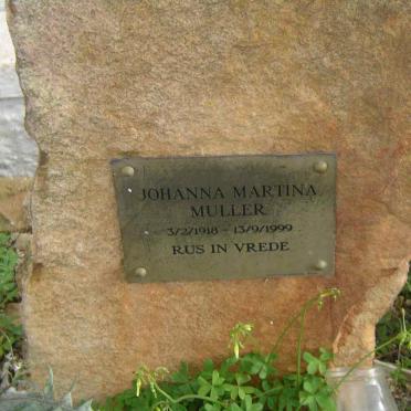 MULLER Johanna Martina 1918-1999