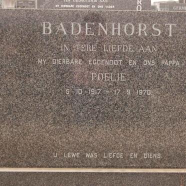BADENHORST Poelie 1917-1970